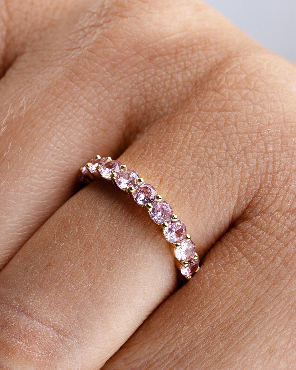 Gracie Pink Sapphire CZ Eternity Ring