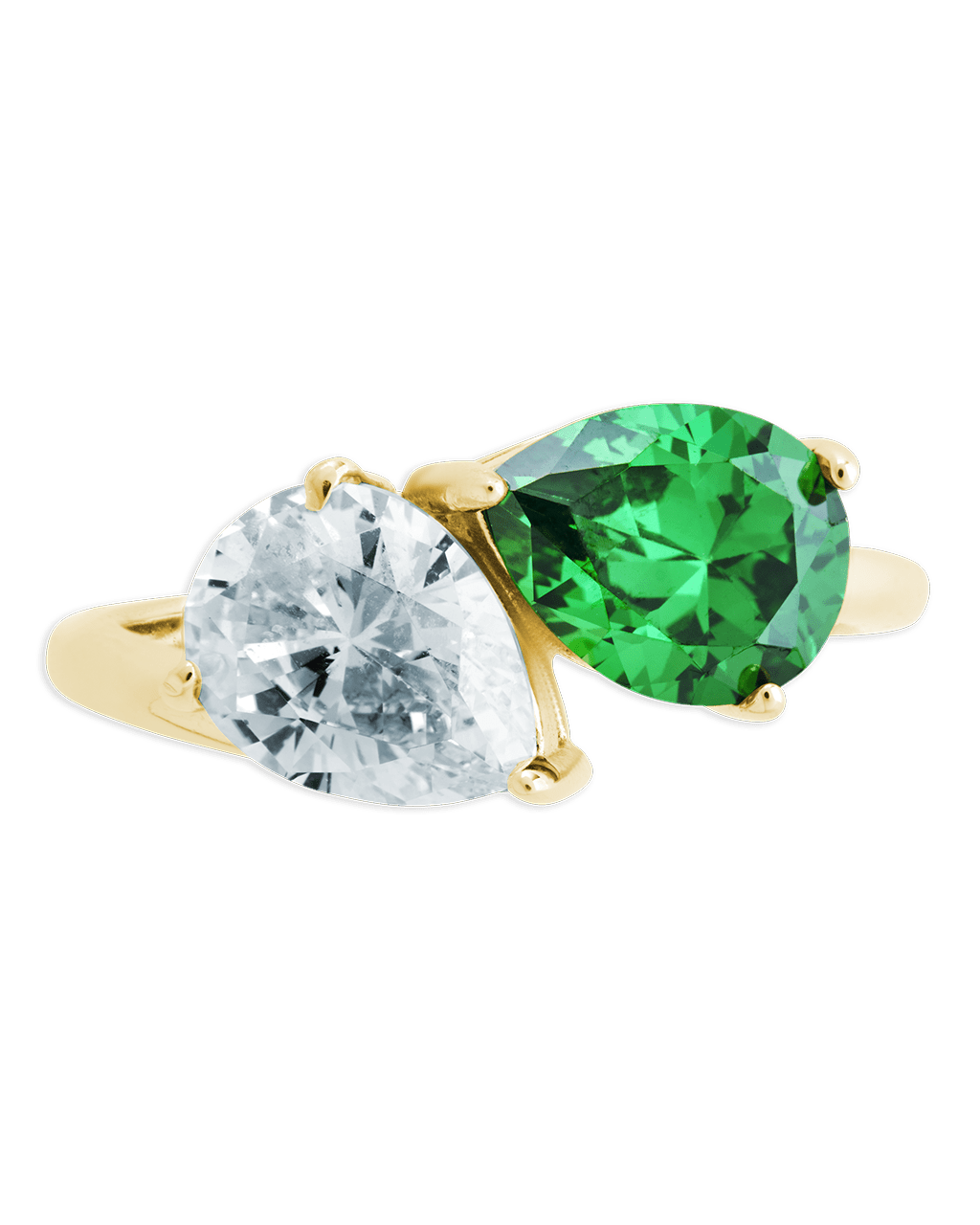 Pear Toi et Moi Ring