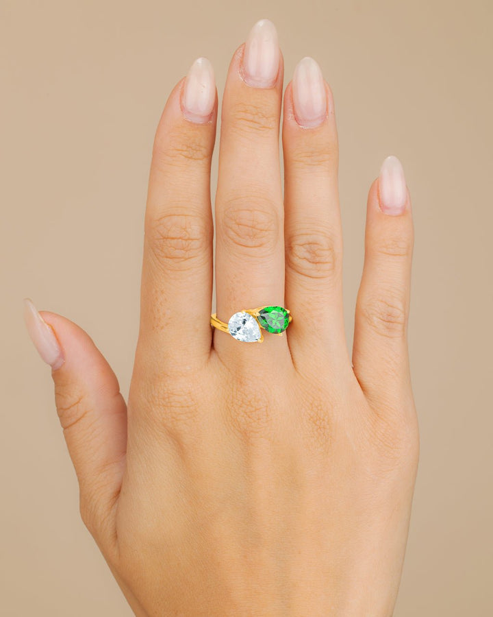 Pear Toi et Moi Ring