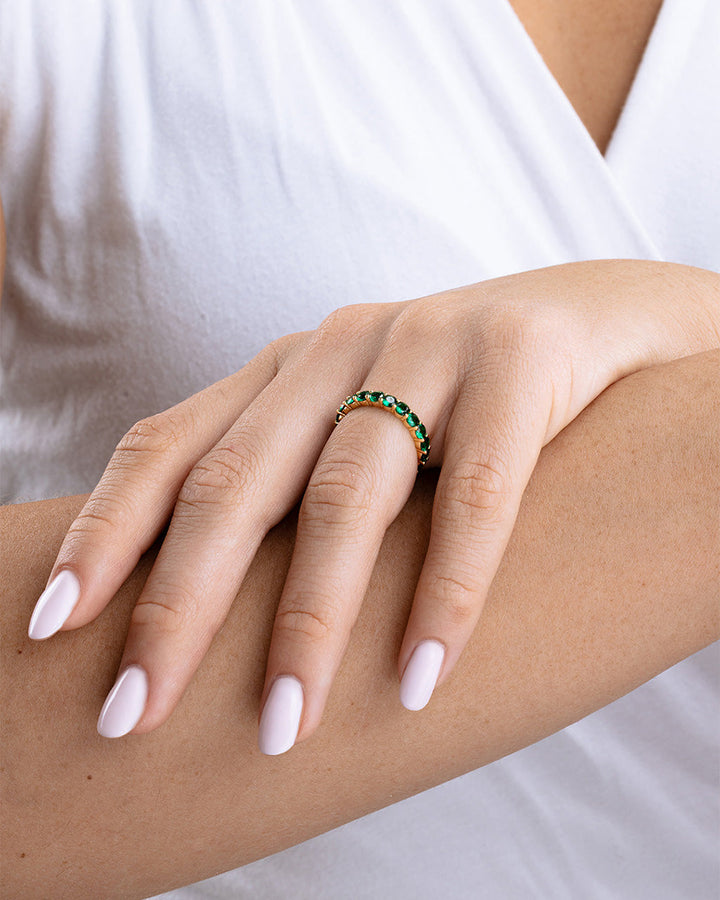 Gracie Emerald CZ Eternity Ring