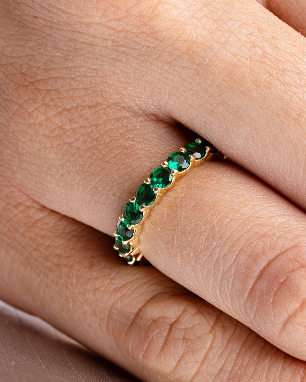 Gracie Emerald CZ Eternity Ring
