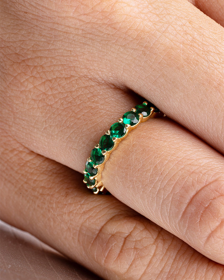 Gracie Emerald CZ Eternity Ring