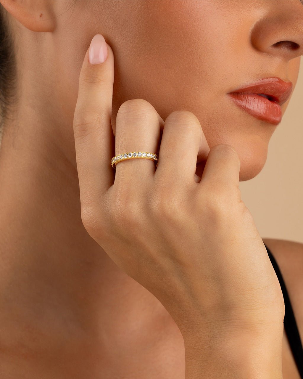 Thin CZ Band Ring - 3mm