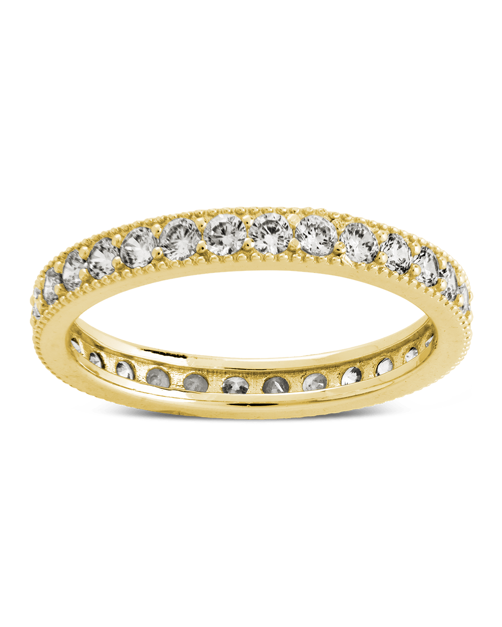 Thin CZ Band Ring - 3mm
