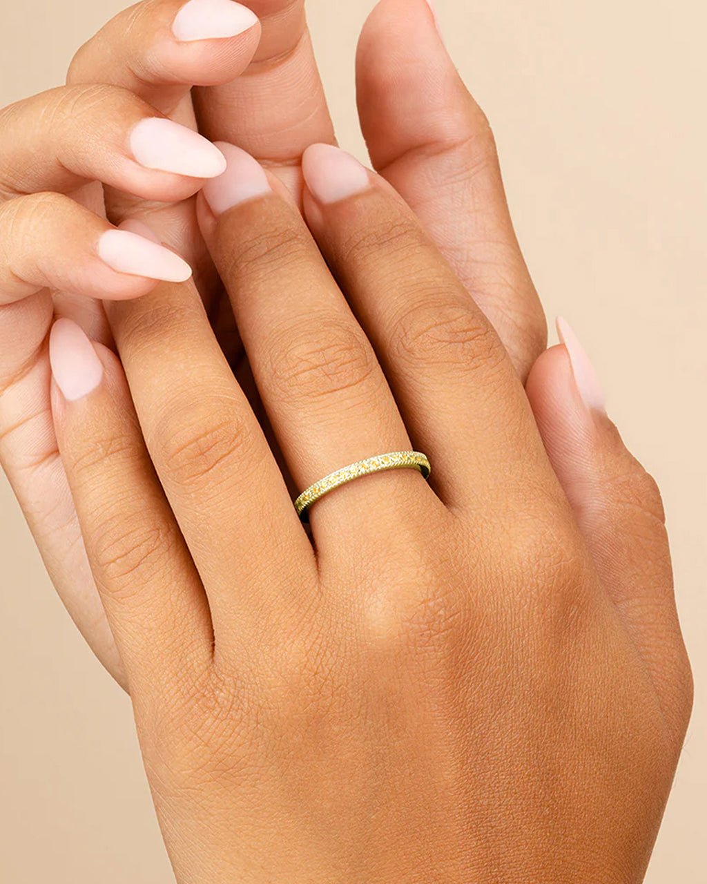 Thin Canary CZ Band Ring - 2.5mm