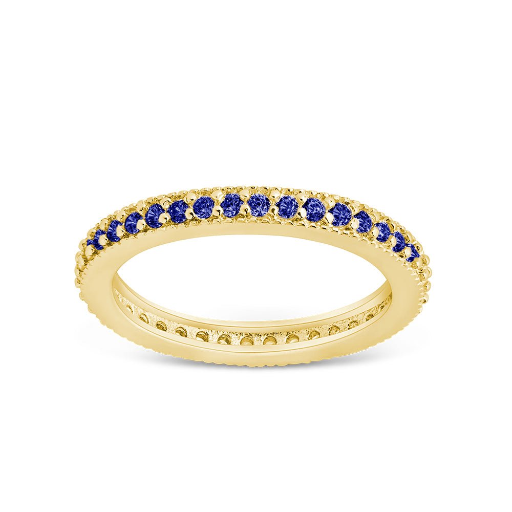 Thin Sapphire CZ Band Ring - 2.5mm