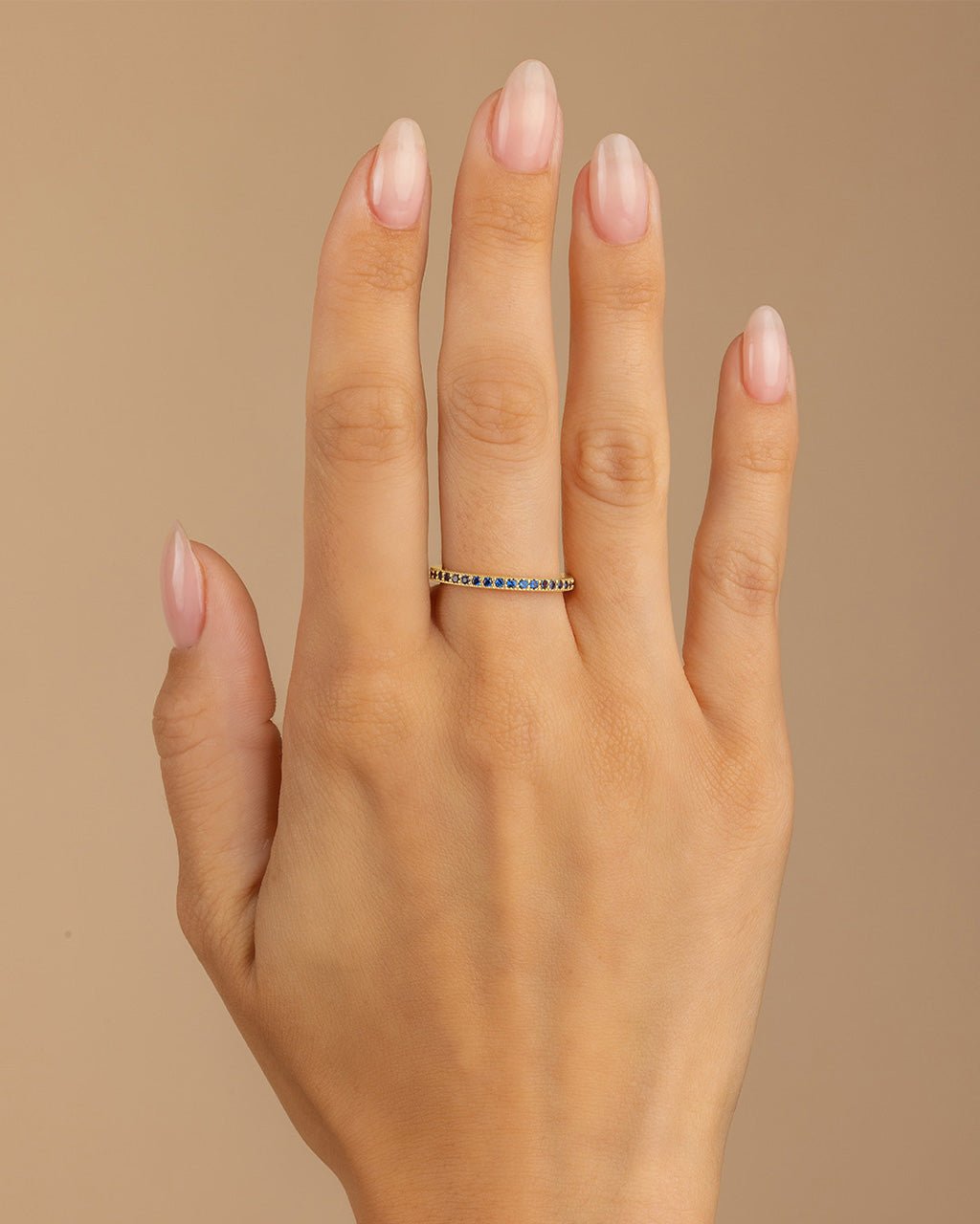 Thin Sapphire CZ Band Ring - 2.5mm