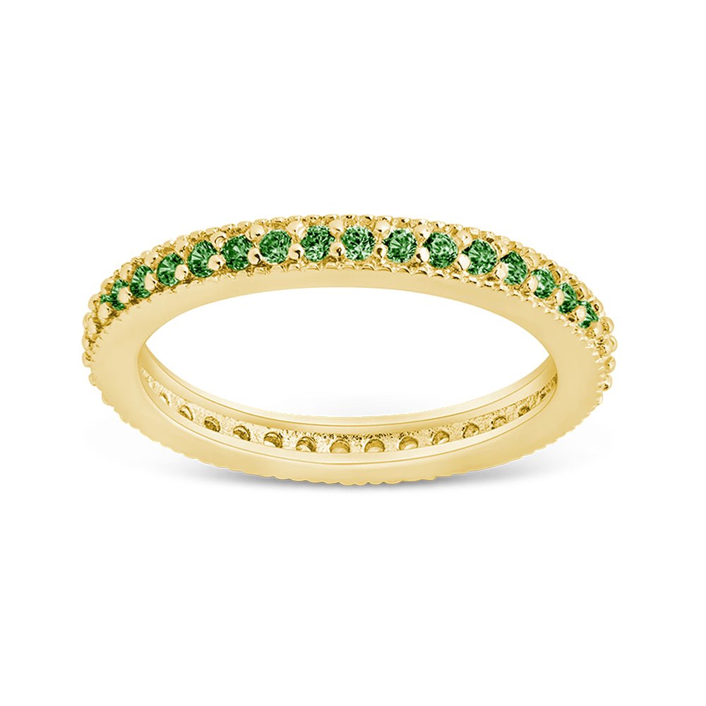 Emerald CZ Band Ring - 2.5mm