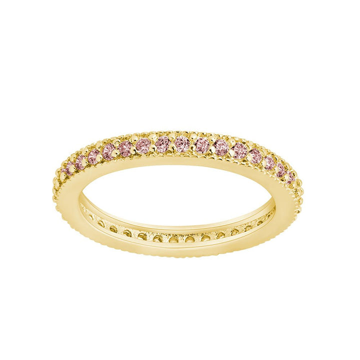 Thin Pink CZ Band Ring - 2.5mm