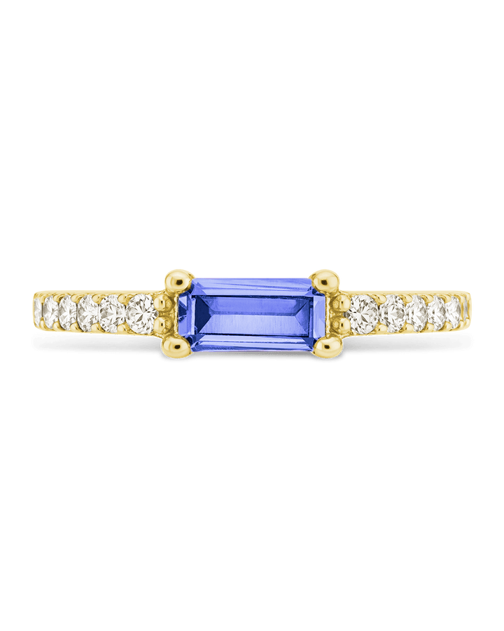Aquamarine CZ Thin Stacking Birthstone Ring