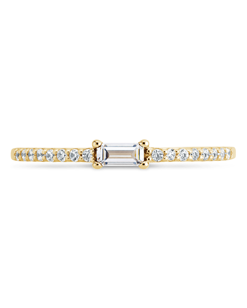 Clear CZ Thin Stacking Birthstone Ring
