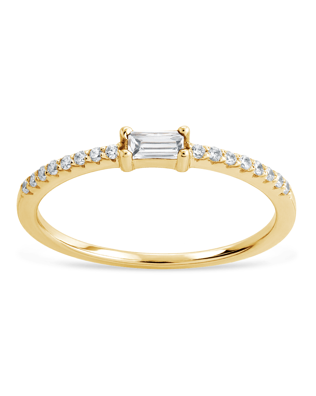 Clear CZ Thin Stacking Birthstone Ring