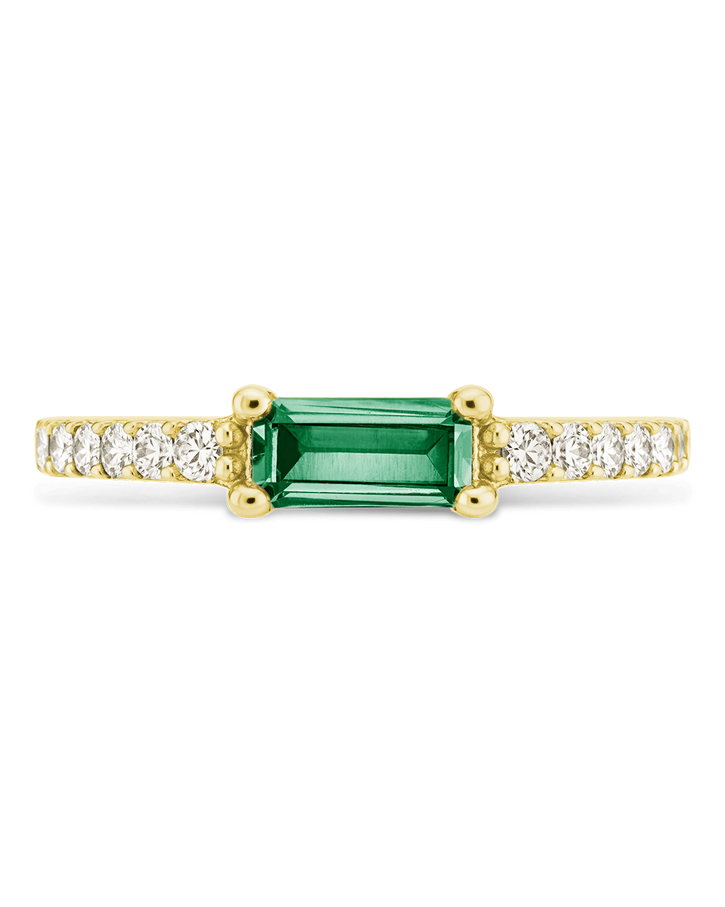 Emerald CZ Thin Stacking Birthstone Ring