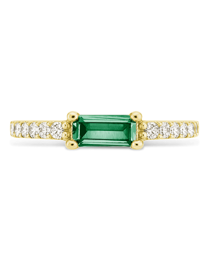 Emerald CZ Thin Stacking Birthstone Ring