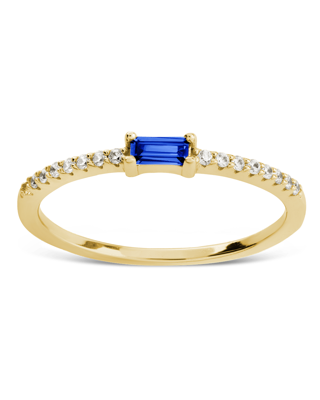 Sapphire CZ Thin Stacking Birthstone Ring