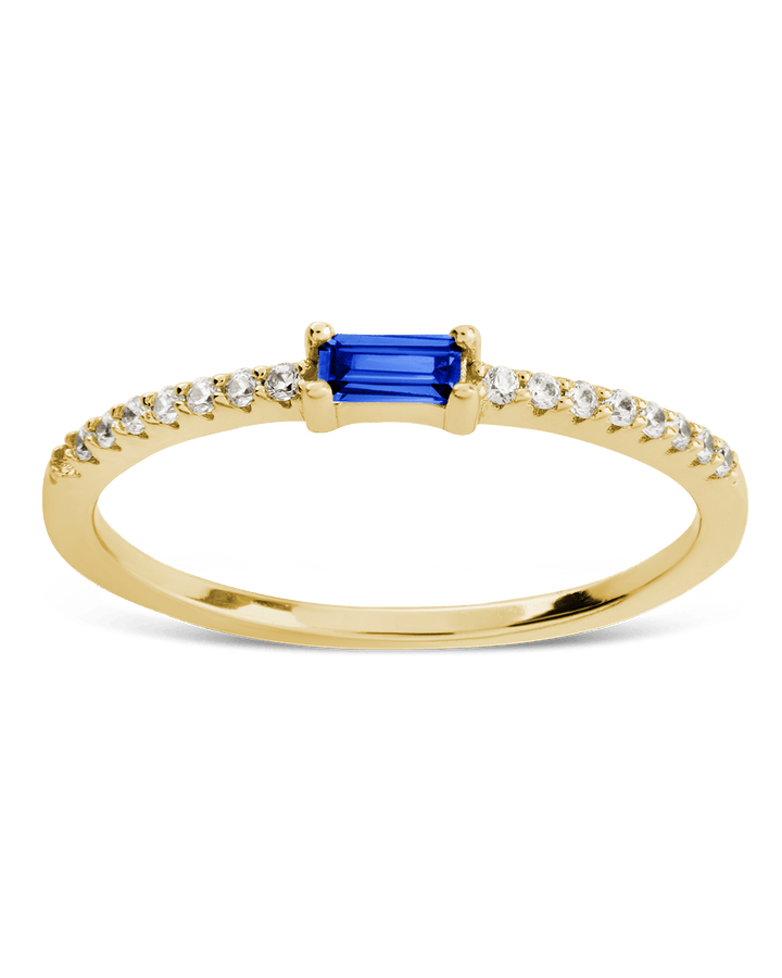 Sapphire CZ Thin Stacking Birthstone Ring