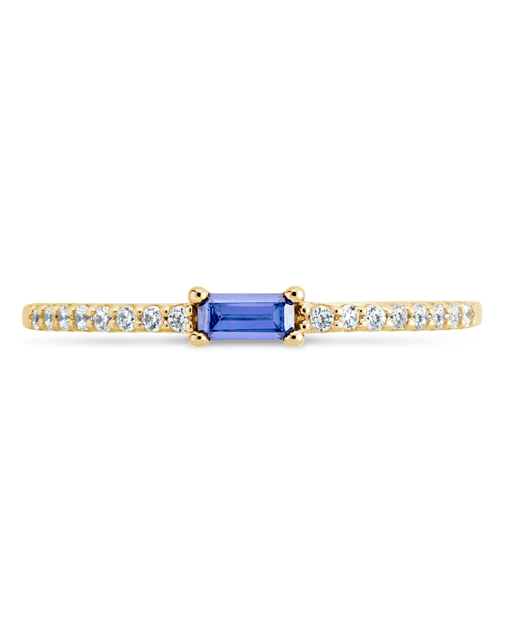 Tanzanite CZ Thin Stacking Birthstone Ring
