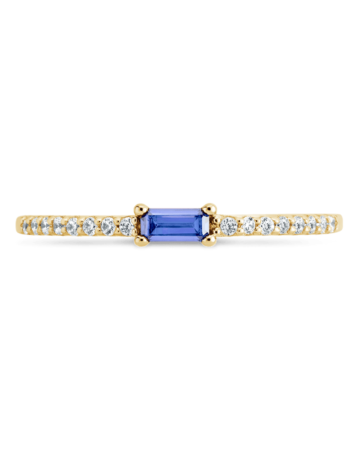 Tanzanite CZ Thin Stacking Birthstone Ring