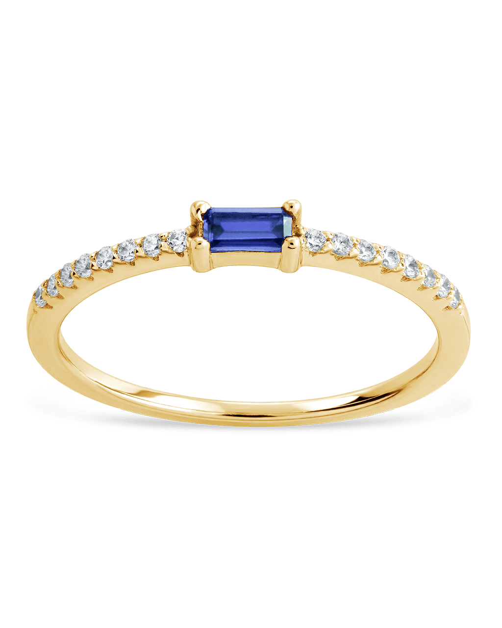 Tanzanite CZ Thin Stacking Birthstone Ring