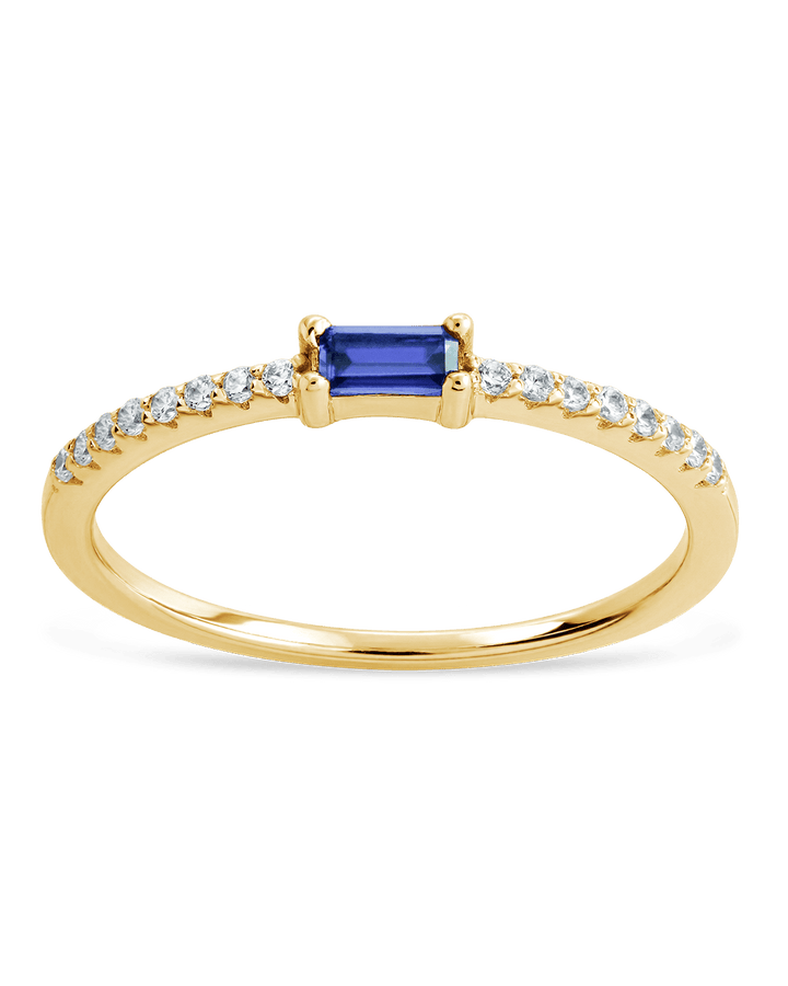 Tanzanite CZ Thin Stacking Birthstone Ring