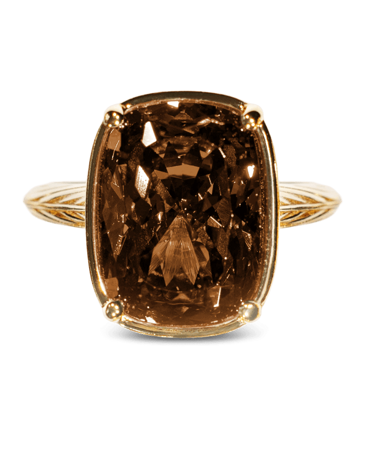 Chocolate CZ  Elongated Cushion Cocktail Ring