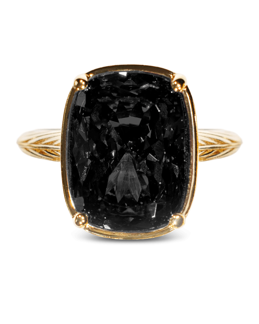 Black CZ Elongated Cushion Cocktail Ring