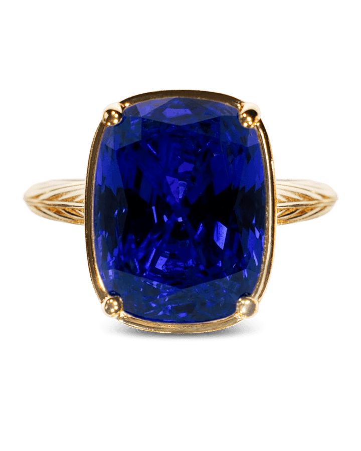 Sapphire Elongated Cushion CZ Cocktail Ring