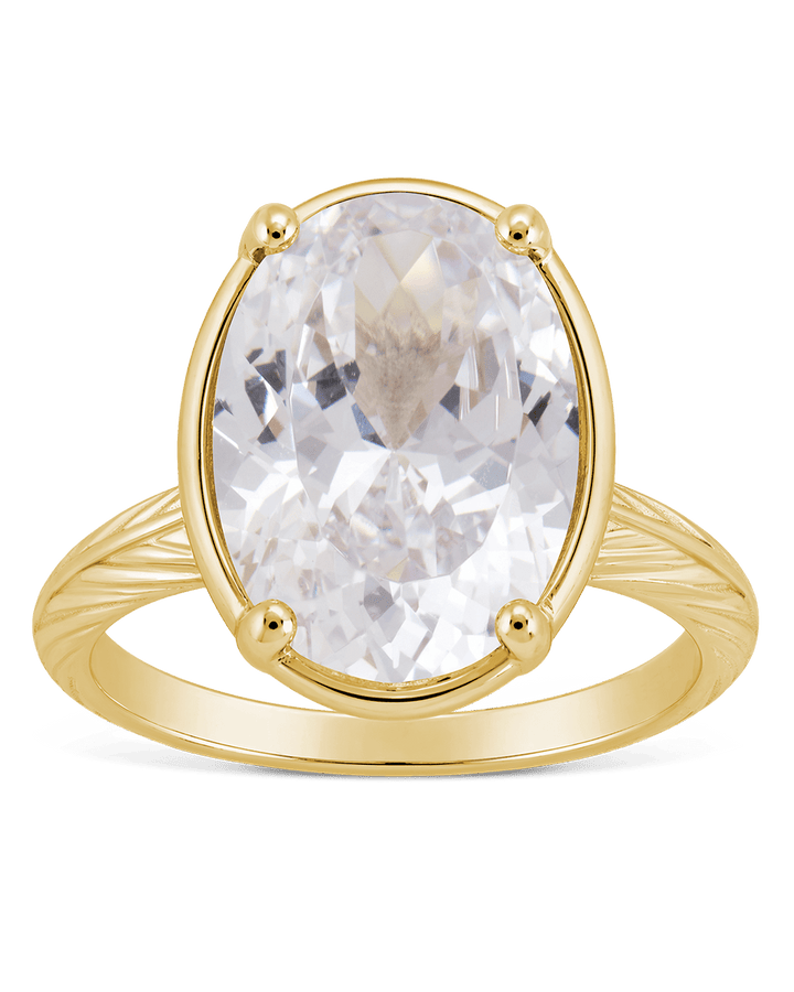 Oval Cut CZ Cocktail Ring