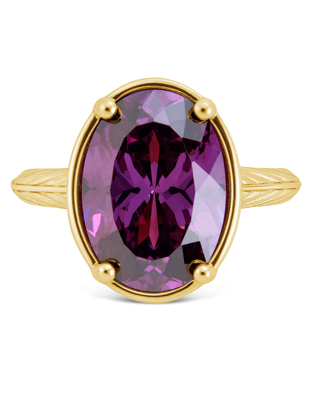 Oval Cut Amethyst CZ Cocktail Ring