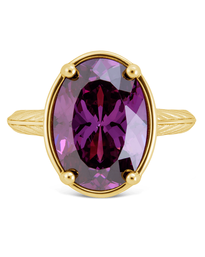 Oval Cut Amethyst CZ Cocktail Ring