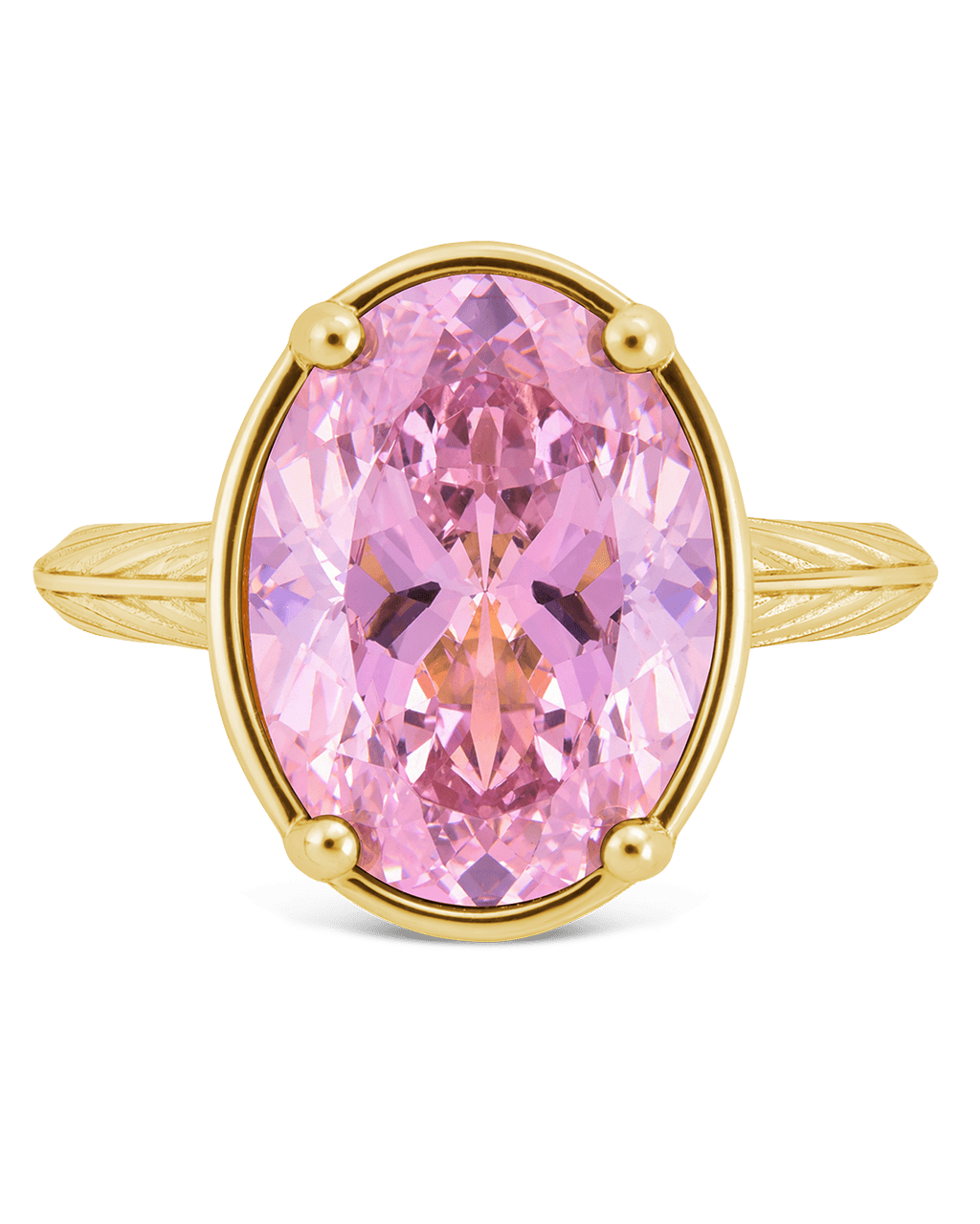 Pink Sapphire Oval Cut CZ Cocktail Ring