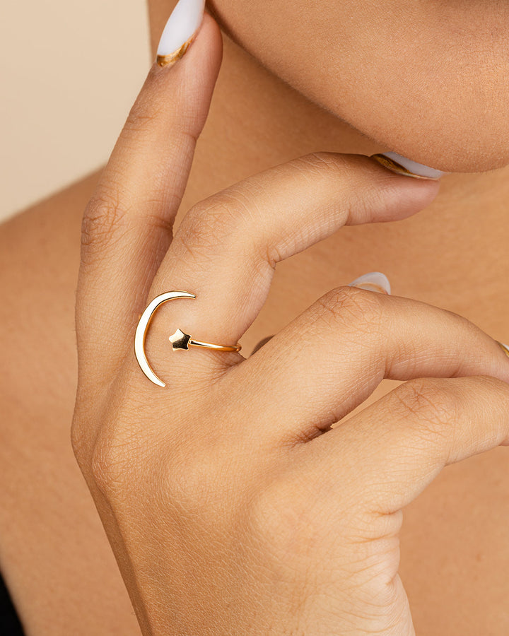 Crescent Moon Open Ring