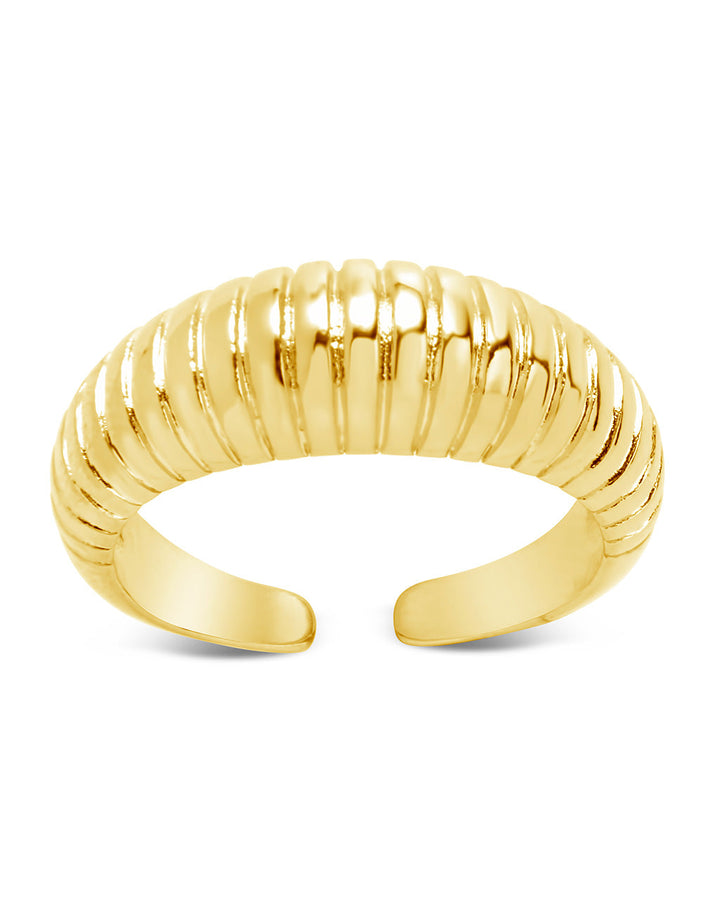 Ribbed Open Bombe Ring by Sterling Forever