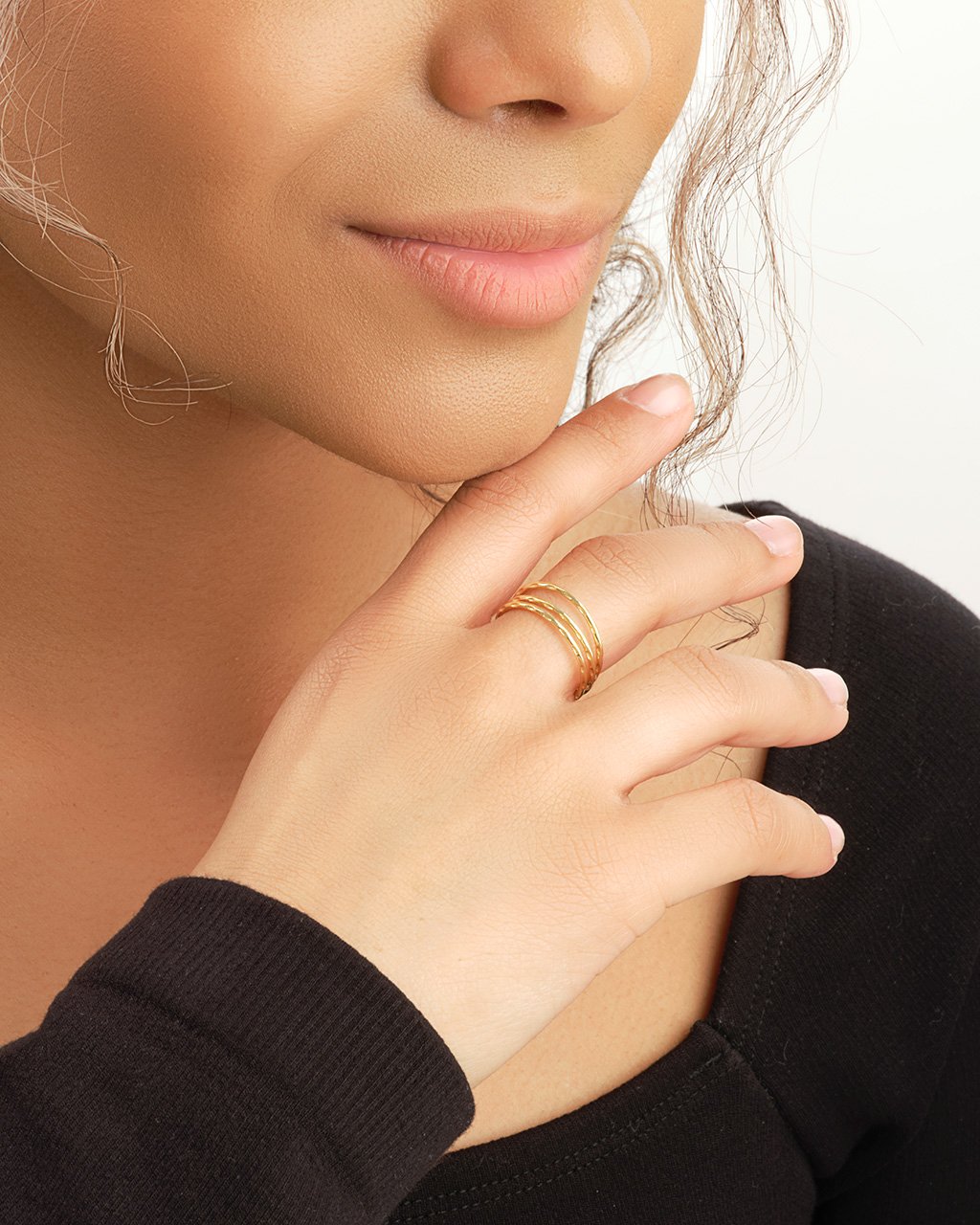 Textured Multi Band Ring