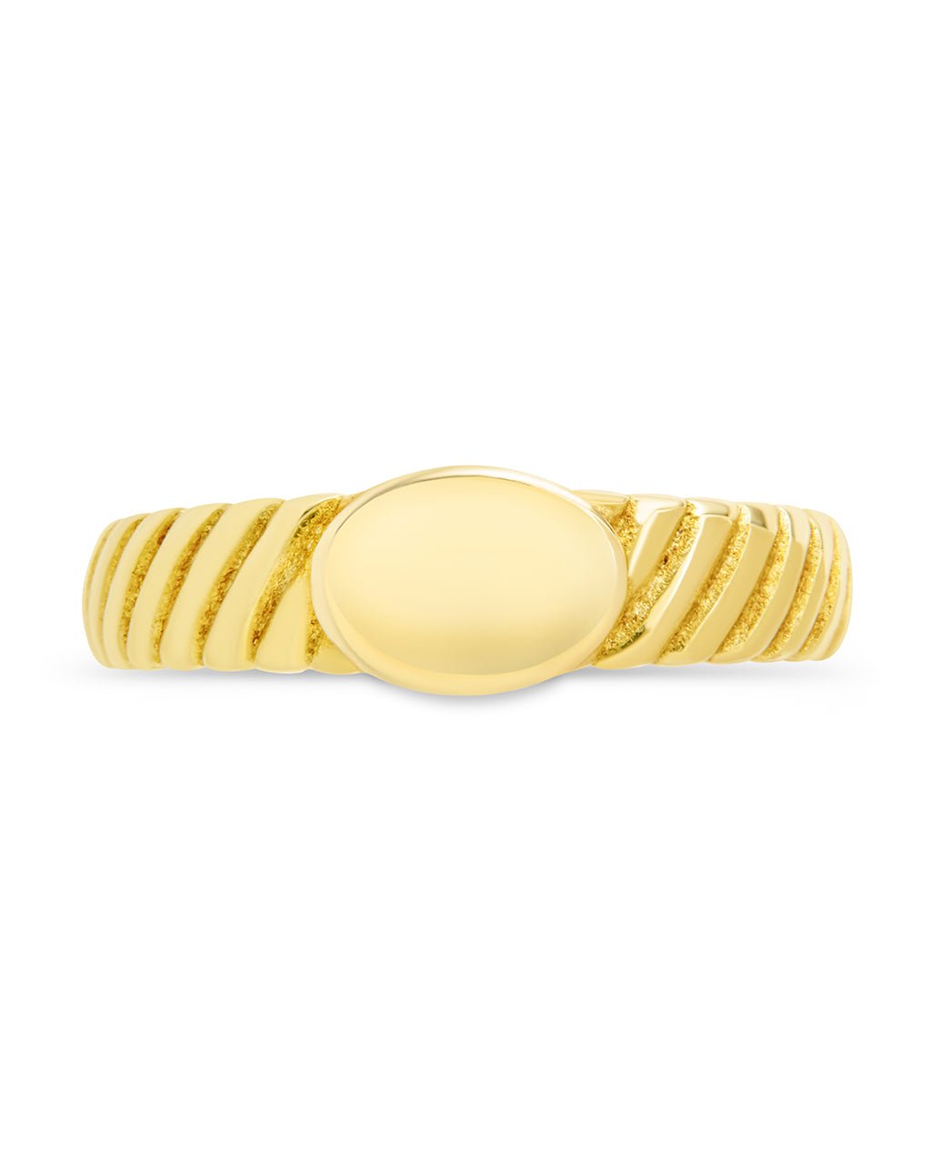 Dixie Ribbed Signet Ring