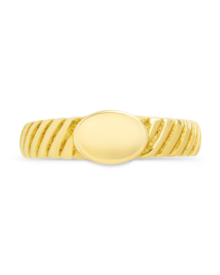 Dixie Ribbed Signet Ring