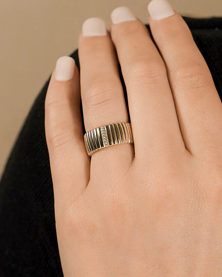 Robyn Ribbed Band Ring