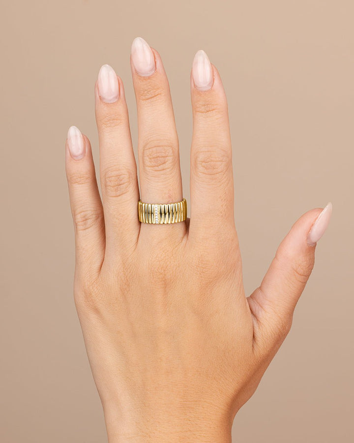 Robyn Ribbed Band Ring