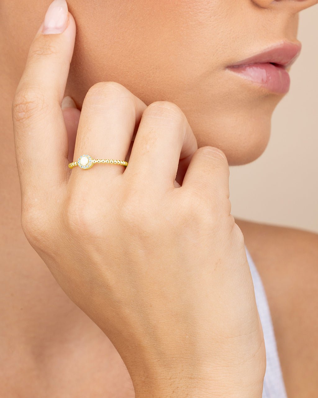 Layla Opal Textured Ring