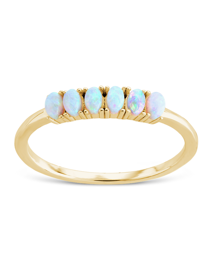 Blue Opal Cluster Ring