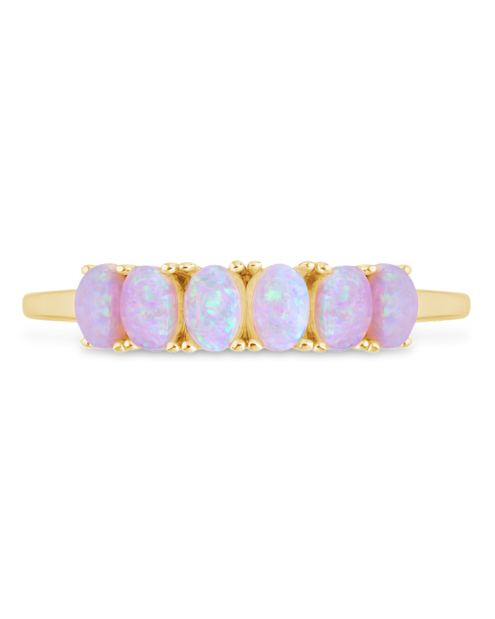 Pink Opal Cluster Ring