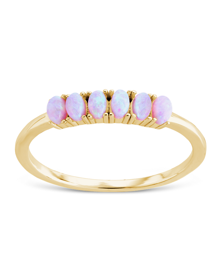 Pink Opal Cluster Ring