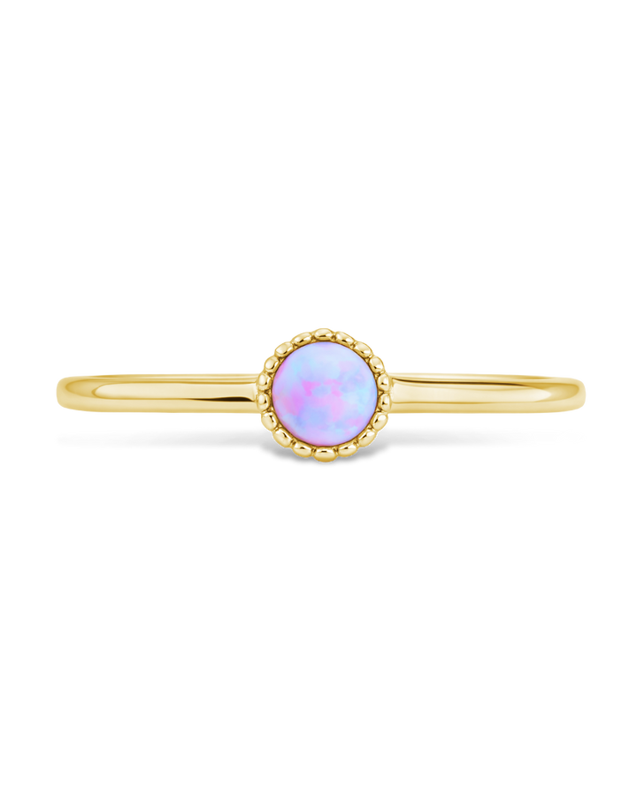 Blue Opal Solitaire Ring