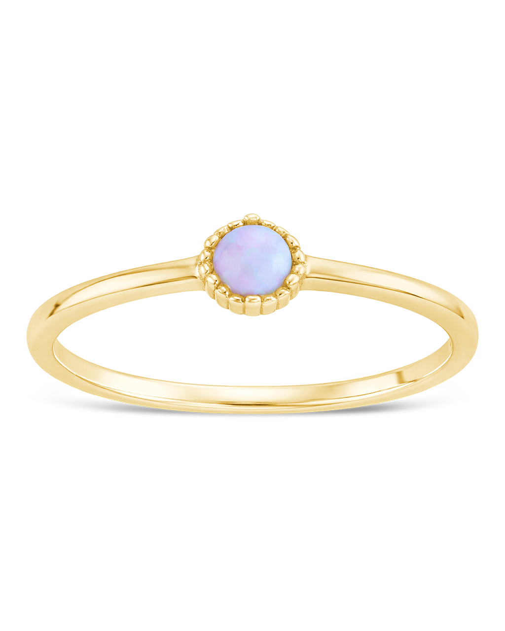 Blue Opal Solitaire Ring