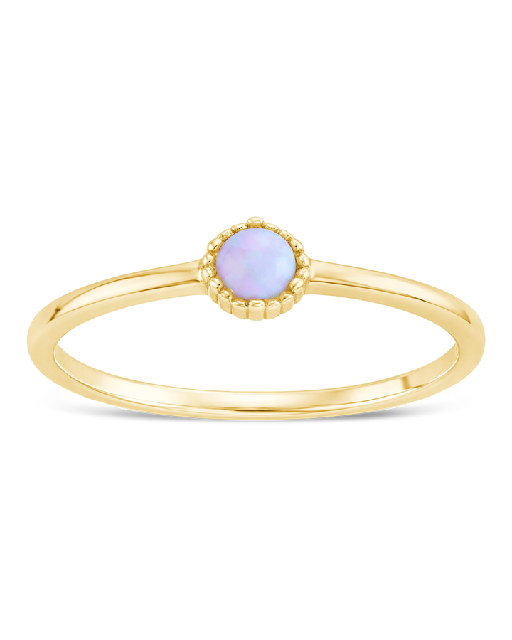Blue Opal Solitaire Ring