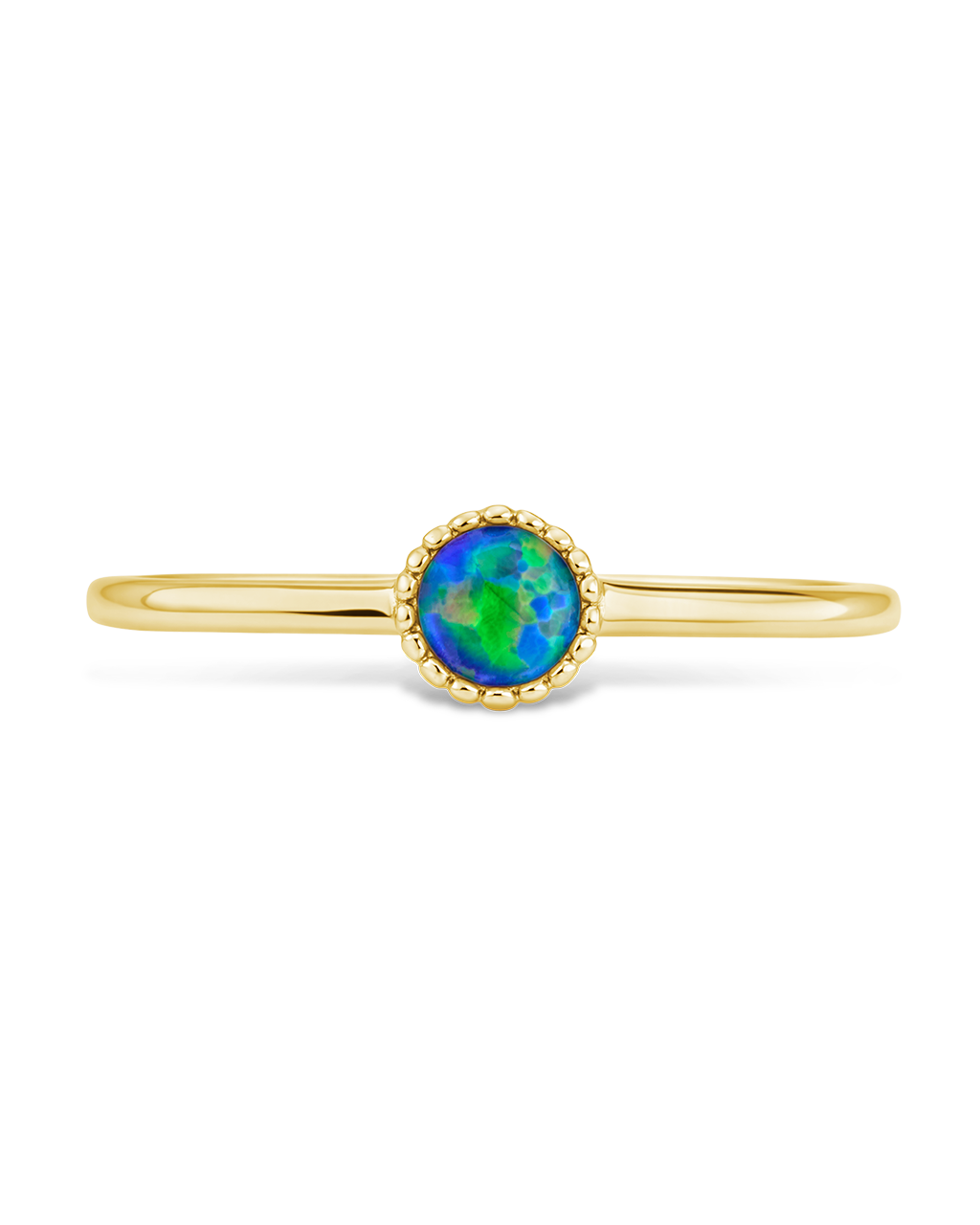 Green Opal Solitaire Ring