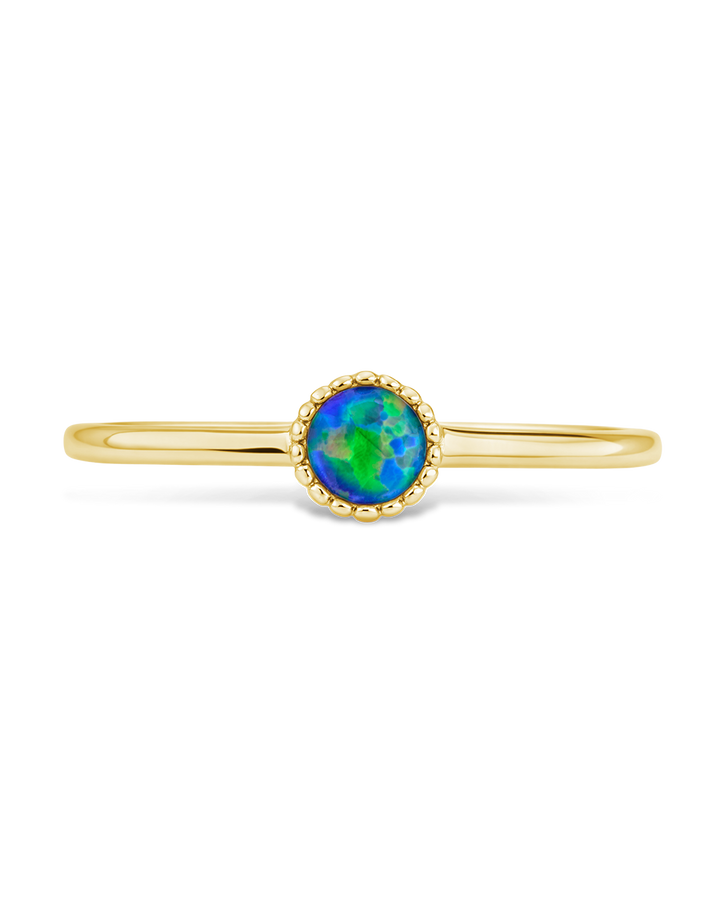 Green Opal Solitaire Ring