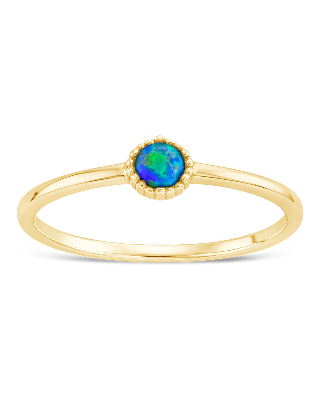 Green Opal Solitaire Ring