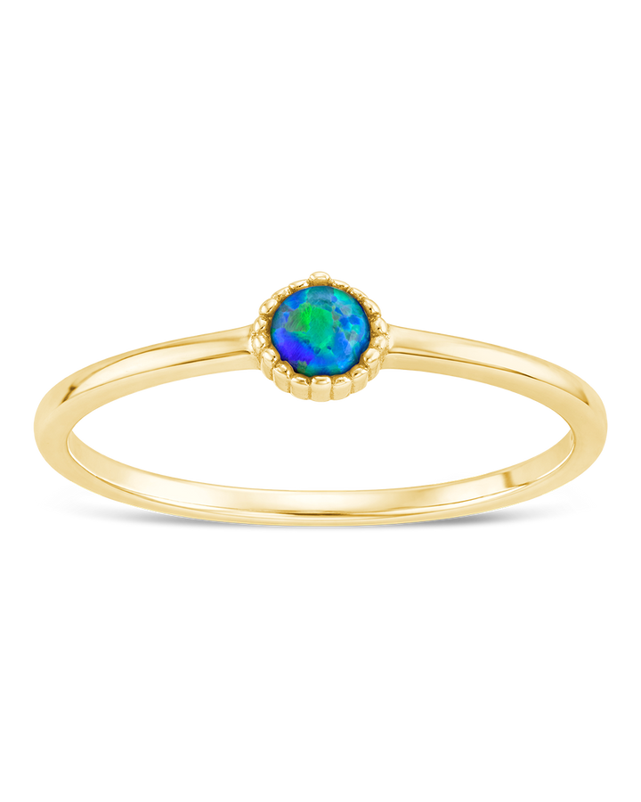 Green Opal Solitaire Ring
