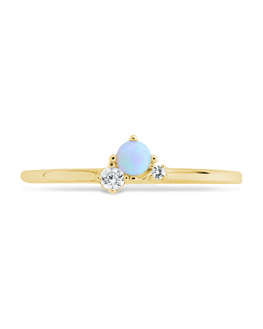 Blue Opal Trio Ring